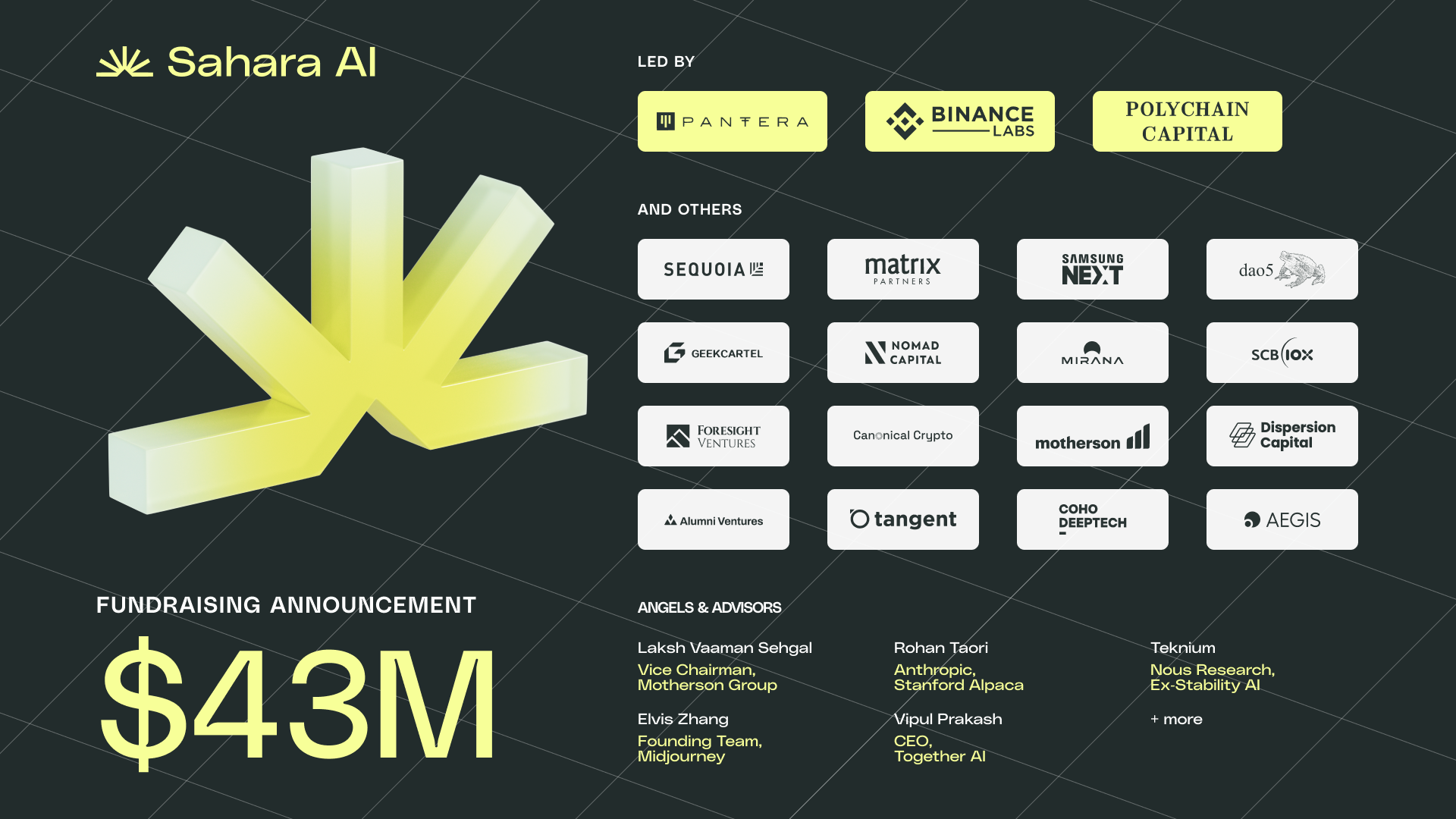 Sahara AI 完成4300万美元融资，打造协作型 AI 经济