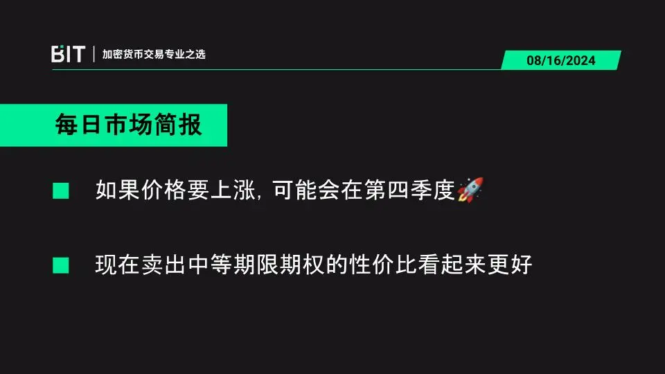 BIT 每日市场简报 08/15 - 比特币即将大幅上涨